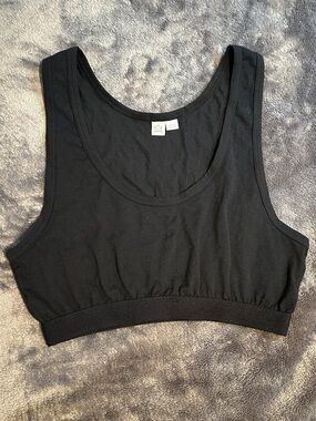 Sunspel Black Organic Cotton Racerback Lounge Bra Wirefree Soft Bralette Small